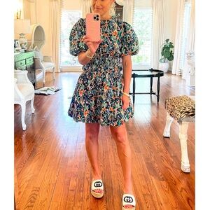 Boutique & Merci Floral Print Bubble Hem Mini Dress Medium
